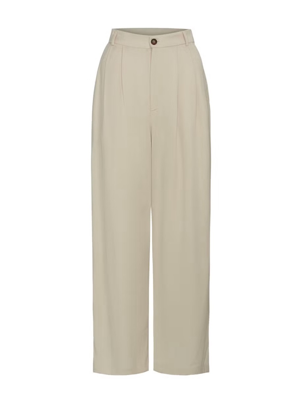 Reformation Cream High-Rise Wide-Leg Trousers